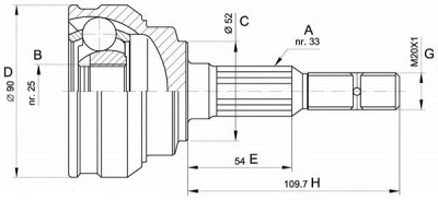 OPEN PARTS cvj528310 -  Шарнирный комплект, приводной вал